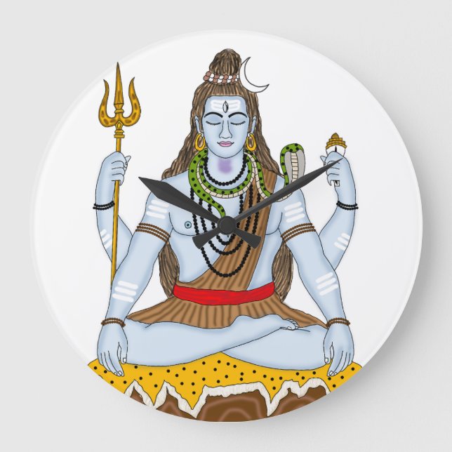 Redondo Grande Reloj del Señor Shiva (Anverso)