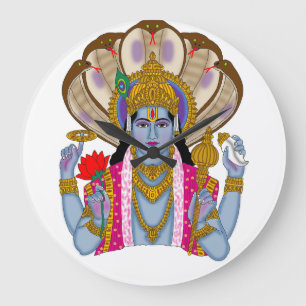 Redondo Grande Reloj del Señor Vishnu