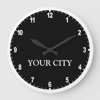 Redondo Grande Reloj del sitio de noticias (oscuro)