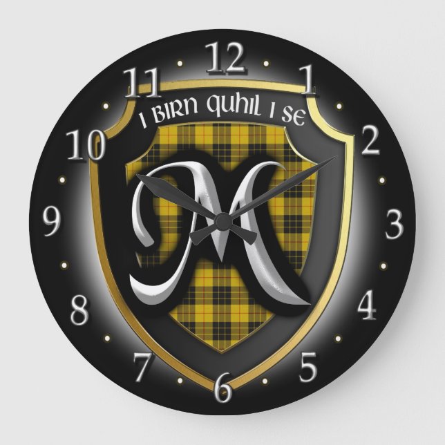 Redondo Grande Reloj del tartán de MacLeod del clan (Anverso)