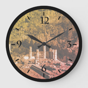 Redondo Grande Reloj del Templo de Apolo Delfos Grecia Vintage