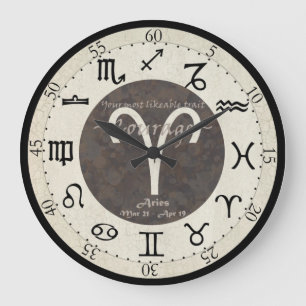Redondo Grande Reloj del zodiaco - aries
