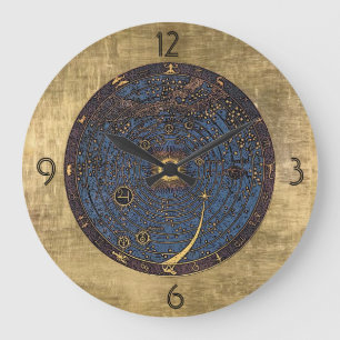 Redondo Grande Reloj del zodiaco de Nouveau del arte