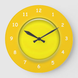 Redondo Grande Reloj - Disco 3D Amarillo