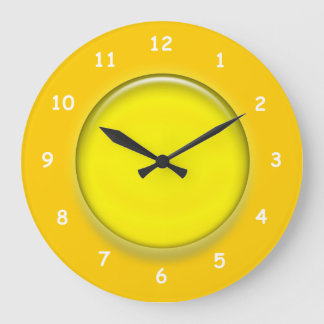 Redondo Grande Reloj - Disco 3D Amarillo