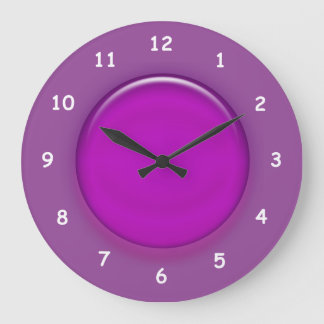 Redondo Grande Reloj - Disco 3d púrpura