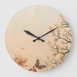 Redondo Grande reloj diseñado de la naturaleza