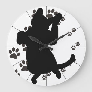 Redondo Grande Reloj divertido CricketDiane del gato de la