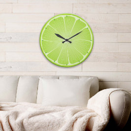 Redondo Grande Reloj divertido para fiestas Lime Time