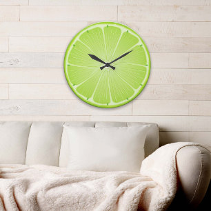 Redondo Grande Reloj divertido para fiestas Lime Time