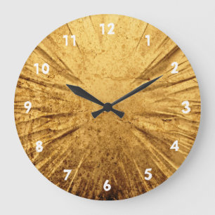 Redondo Grande Reloj dorado resquebrajado
