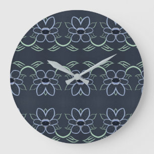 Redondo Grande Reloj elegante con azul marino