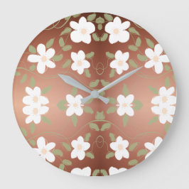 Redondo Grande Reloj elegante con miel marrón