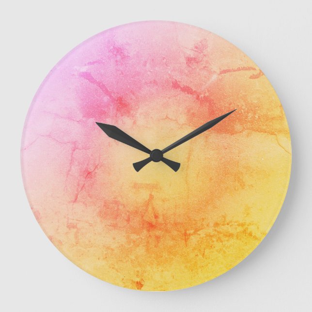 Redondo Grande Reloj elegante de pared gradiente de atardecer (Anverso)