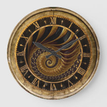 Reloj espiral dorado y negro
