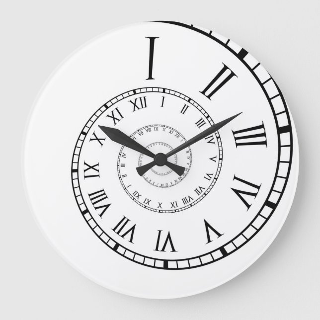 Redondo Grande Reloj espiral numérico romano (Anverso)