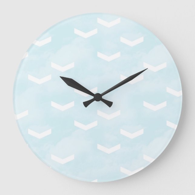 Redondo Grande Reloj "Flechas en el cielo" (Anverso)