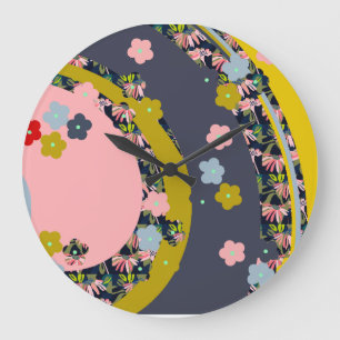 Redondo Grande Reloj floral de Monjii