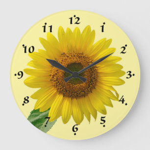 Redondo Grande Reloj floral del girasol