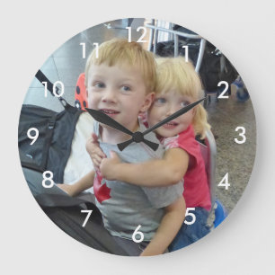 Redondo Grande Reloj fotográfico personalizado