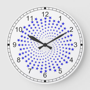 Redondo Grande Reloj - Galaxia de Estrellas Azules