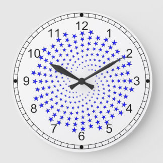 Redondo Grande Reloj - Galaxia de Estrellas Azules