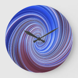 Redondo Grande Reloj giratorio de pintura azul