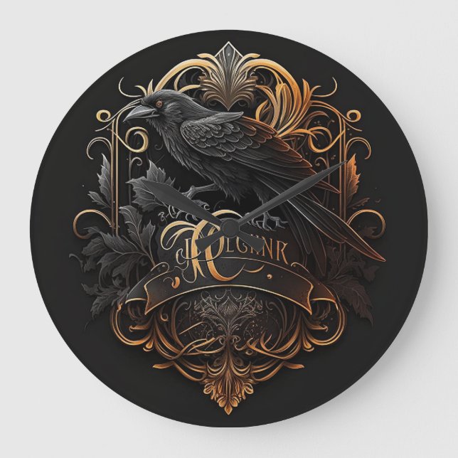 Redondo Grande Reloj gótico moderno. (Anverso)