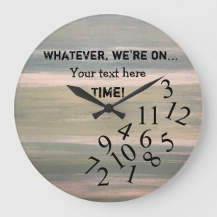 Redondo Grande Reloj gracioso personalizado con números jugosos