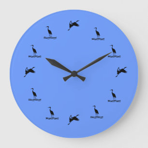 Redondo Grande Reloj - gráfico de aves acuáticas