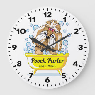 Redondo Grande Reloj Groomer-Personalizado Salón-Mascota de la
