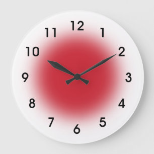 Redondo Grande Reloj hecho frente rojo de la cocina de los