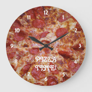 Redondo Grande Reloj horario Pepperoni Pizza