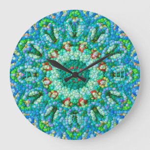 Redondo Grande Reloj I del Burbuja-Mosaico