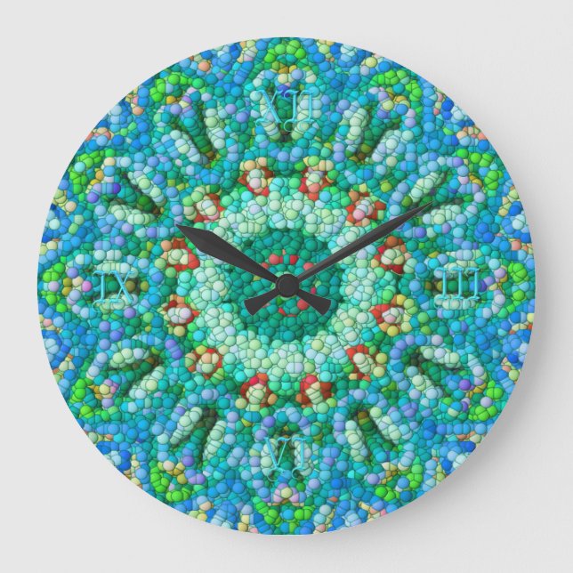 Redondo Grande Reloj I del Burbuja-Mosaico (Anverso)