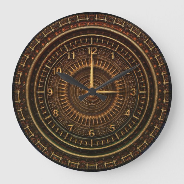 Redondo Grande Reloj industrial del steampunk (Anverso)