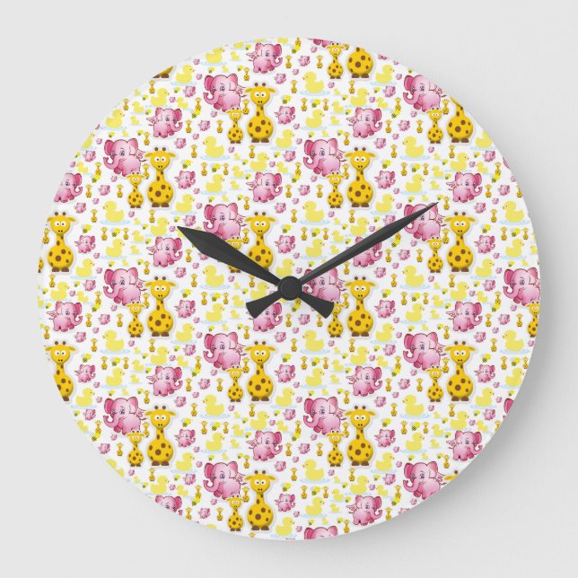 Redondo Grande Reloj infantil, (Anverso)