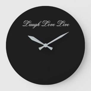 Redondo Grande Reloj inspirador Con Amor Ríe Y Vivo