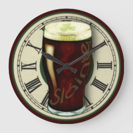 Redondo Grande Reloj irlandés de Stout Wall Funny