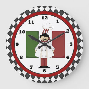 Redondo Grande Reloj italiano 2 del cocinero
