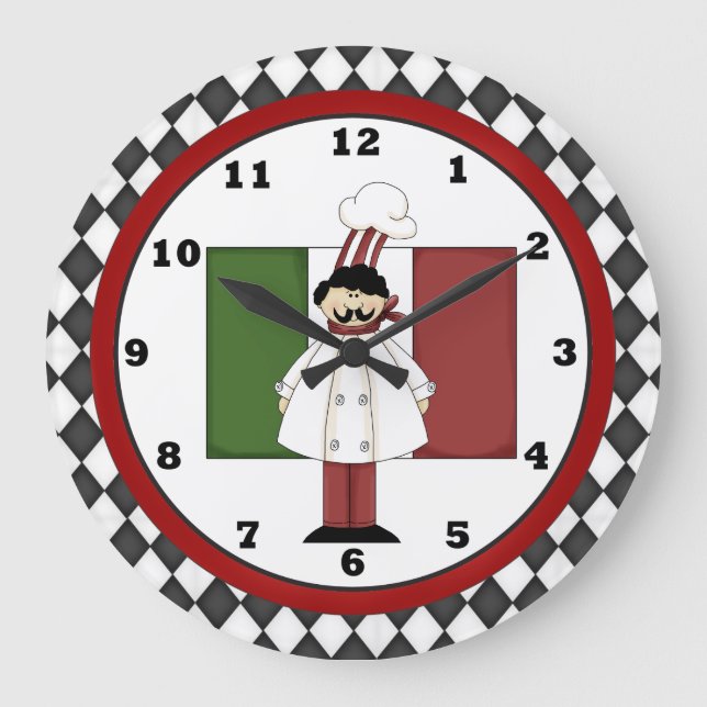Redondo Grande Reloj italiano 2 del cocinero (Anverso)