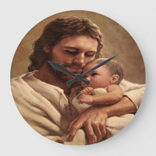 Redondo Grande reloj jesus con niños
