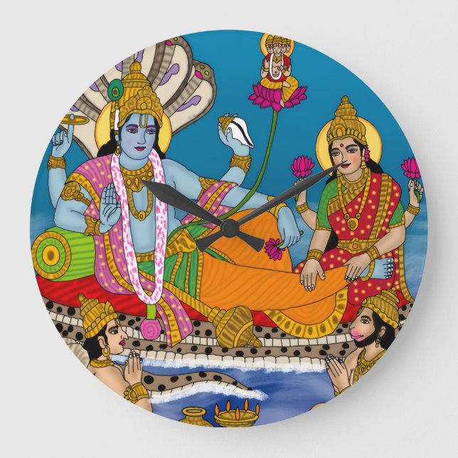 Redondo Grande Reloj Lakshmi Narayan (Anverso)