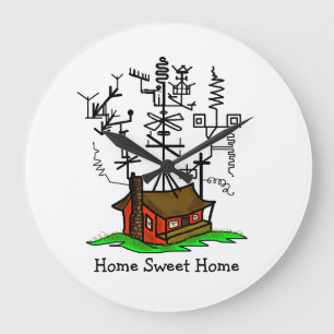 Redondo Grande Reloj loco de la antena de equipo de