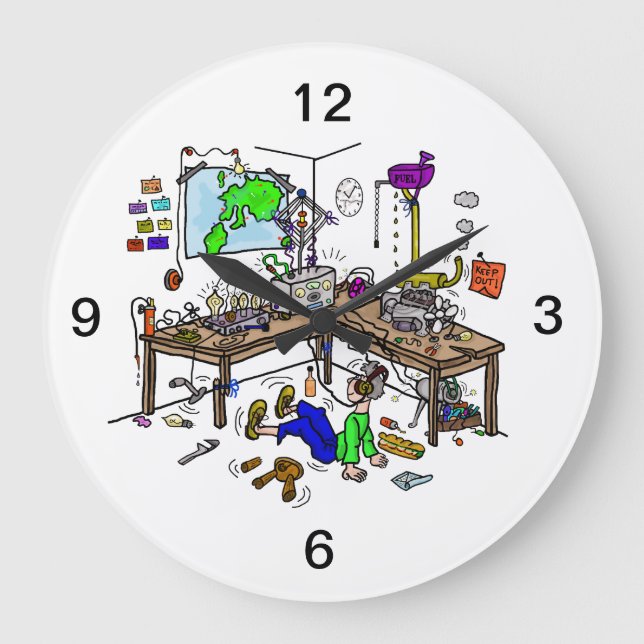 Redondo Grande Reloj loco de Radio Shack del jamón del Brew (Anverso)