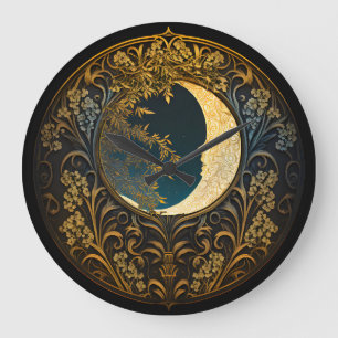 Redondo Grande Reloj lunar, arte de IA