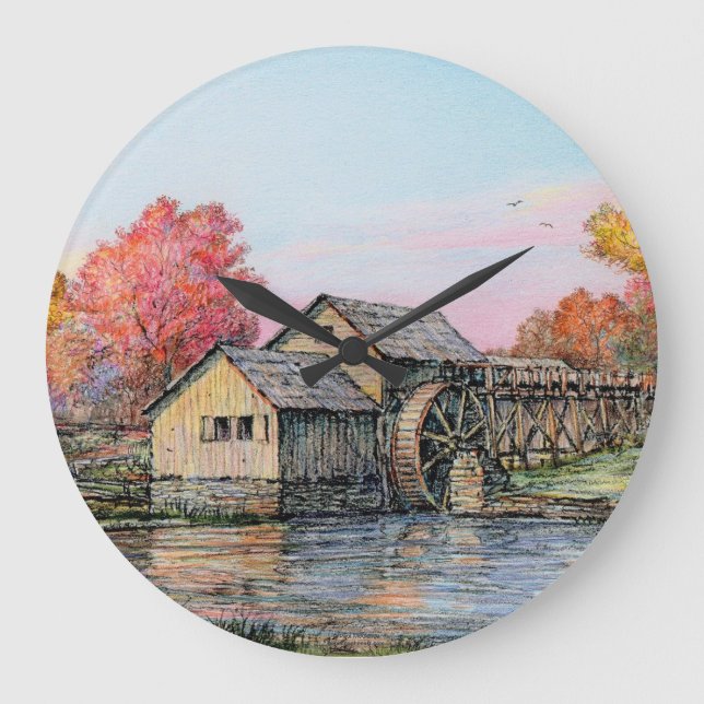 Redondo Grande Reloj "Mabry Mill" de Paul McGehee (Anverso)