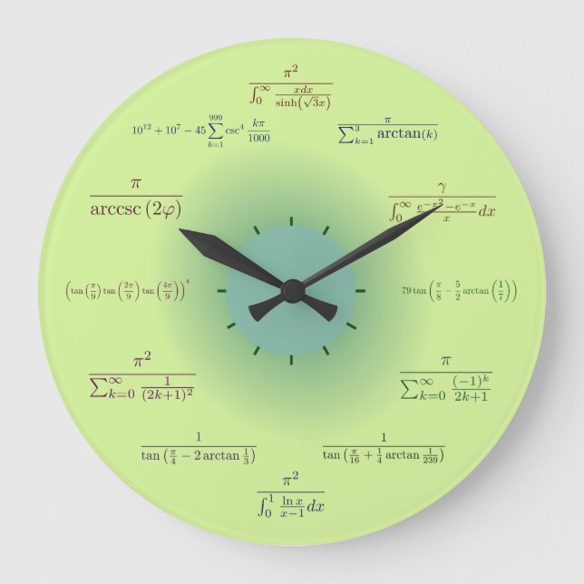 Redondo Grande Reloj matemático (Anverso)