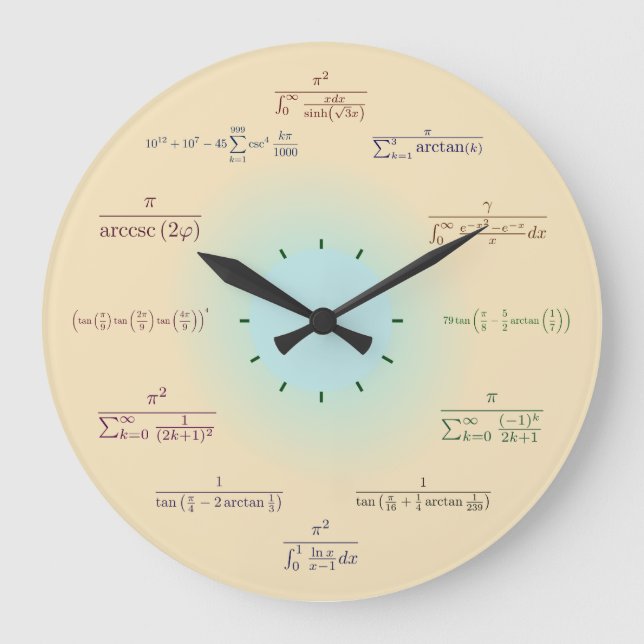 Redondo Grande Reloj matemático (Anverso)