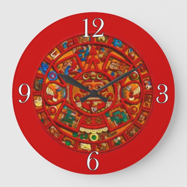 Redondo Grande Reloj mexicano azteca de la historia del (Anverso)